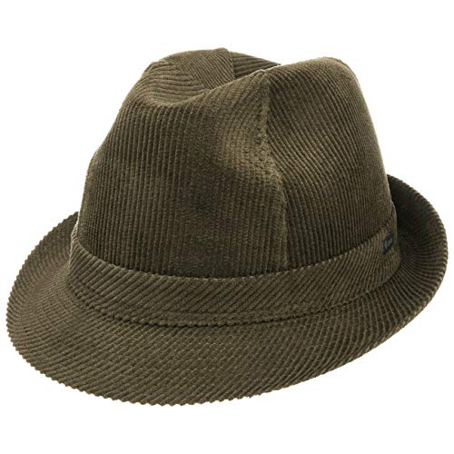 Lipodo Molinar Cordhut Oliv-grün Herren - Herrenhut aus Baumwolle - Hut Größe 59 cm - Trilby aus Cord - Stoffhut mit Ripsband und Innenfutter - Kordhut Sommer/Winter von Lipodo