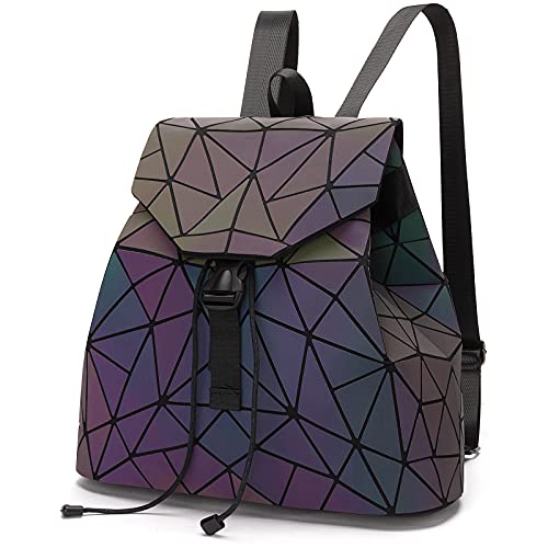 Lieseh Damen Geometrische Holographische Glow Tote Bag Party Style Picks, Lila Rucksack Lieseh Damen Geometrische Holographische Glow Tote Bag Party Style Picks, Lila Rucksack von Lieseh