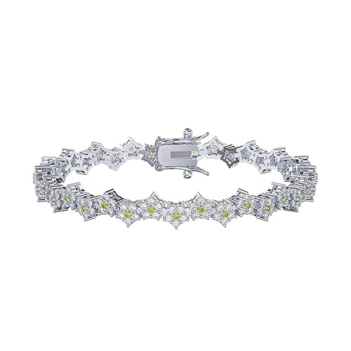 Lieson 925 Sterling Silber Armband Damen, Gliederarmband Zirkonia Blume Silber 16.5CM, Geburtstag Muttertag Weihnachten Geschenk für Mama Ehefrau Freundin von Lieson