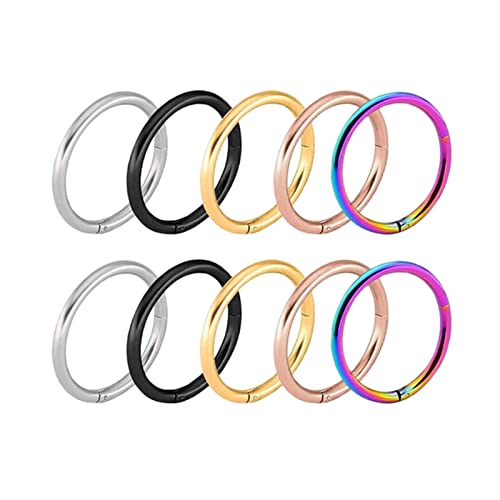 Lieson Creolen Edelstahl Damen Herren, Creolen Ohrringe Bunt Ohrringe 5 Paar 1.2MM Breit Rund Einfach 16 MM Lieson Creolen Edelstahl Damen Herren, Creolen Ohrringe Bunt Ohrringe 5 Paar 1.2MM Breit Rund Einfach 16 MM von Lieson