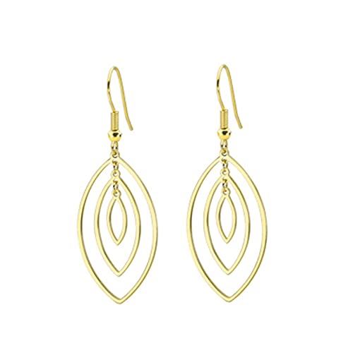 Lieson Damen Ohrringe Titan, Ohrringe Für Damen Gold Ohrringe Hohl Blatt von Lieson