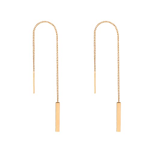 Lieson Ohrringe Frauen Titan, Hänge Ohrringe Rosegold Ohrstecker Durchzieher Mit Bar von Lieson