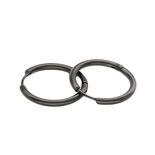 Lieson Ohrringe Männer Titan, Creolen Damen Herren Schwarz Ohrringe Einfach Kreis 2.5 x 16 MM von Lieson