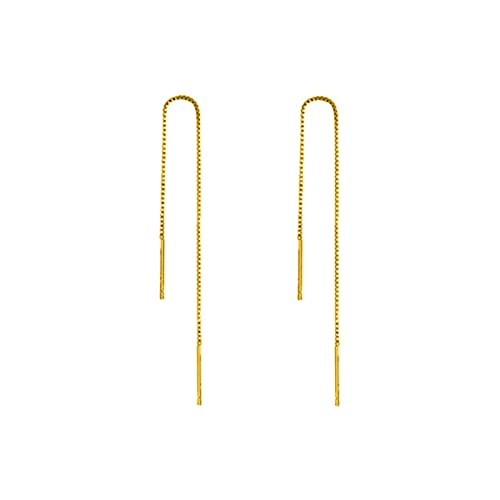 Lieson Ohrringe Ohrhänger Mädchen, Ohrringe Sterling Silber 925 Einfache Ohr Linie Einfädler Ohrringe Gold von Lieson