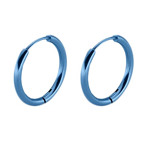 Lieson Ohrringe Set Titan, Creolen Herren Damen Blau Ohrringe 14MM Kreis von Lieson