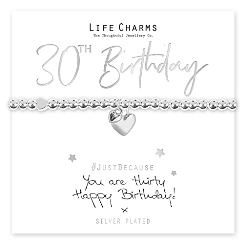 Life Charms Armband zum 30. Geburtstag, Einheitsgröße, Silber, Kein Stein von Life Charms