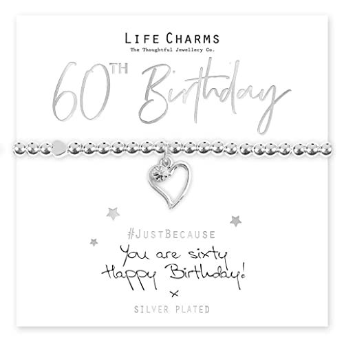 Life Charms Armband zum 60. Geburtstag, Einheitsgröße, Silber, Kein Stein von Life Charms