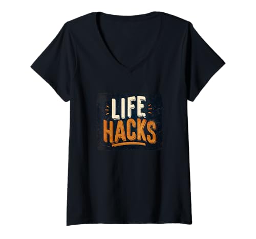 Damen Life Hacks Rede T-Shirt mit V-Ausschnitt von Life Hacks Outfit