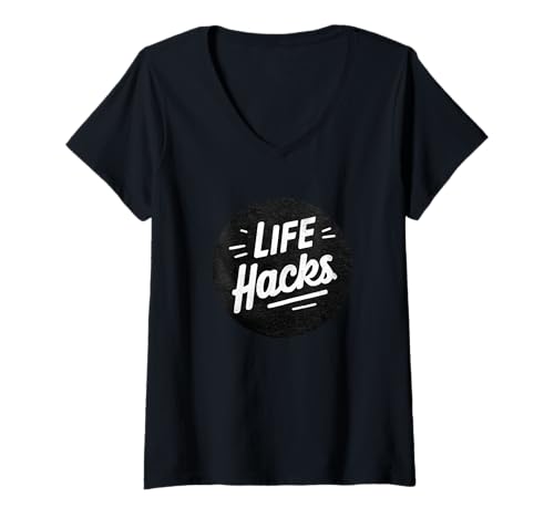 Damen Life Hacks Stempel für Erwachsene und Kinder T-Shirt mit V-Ausschnitt von Life Hacks Outfit
