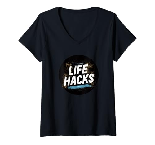 Damen Nice Life Hacks Zitat T-Shirt mit V-Ausschnitt von Life Hacks Outfit
