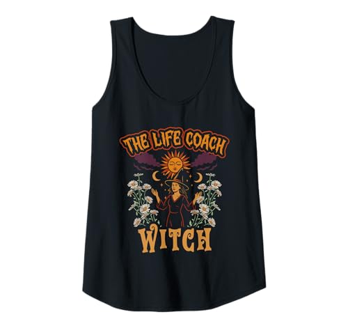 Damen The Life Coach Witch Halloween Motivationsredner Tank Top von Life Health Coaching
