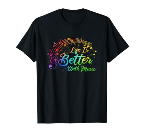 Das Leben ist besser mit Musiknoten, Teenager-Mädchen, Musikerinnen T-Shirt Das Leben ist besser mit Musiknoten, Teenager-Mädchen, Musikerinnen T-Shirt von Life Is Better With Music Notes Teen Girl Musician