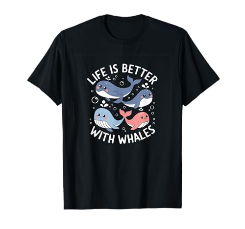 Das Leben ist besser mit Walen, lustiges süßes Meerestier, Herren, Damen T-Shirt Das Leben ist besser mit Walen, lustiges süßes Meerestier, Herren, Damen T-Shirt von Life Is Better With Whales
