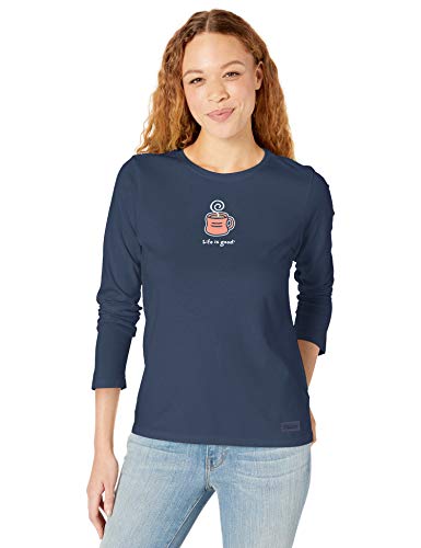 Life is Good Damen Vintage Crusher Longsleeve Shirt, dunkelblau, L von Life Is Good