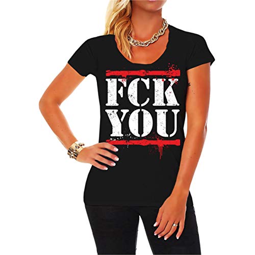 Frauen und Damen T-Shirt FCK You Größe XS - 3XL von Life Is Pain