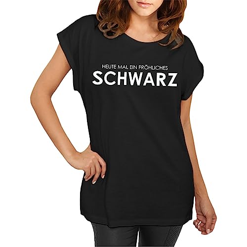 Damen T-Shirt Heute mal EIN fröhliches Schwarz Größe XS - 5XL von Life Is Pain