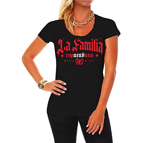 Frauen und Damen T-Shirt La Familia FCK Copacabana Worldwide Größe XS - 5XL von Life Is Pain