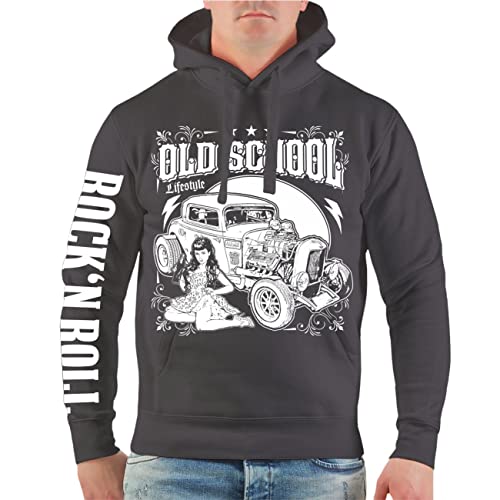 Herren Kapuzenpullover Rockn Roll Rockabilly Oldschool Lifestyle Größe M - 5XL von Life Is Pain