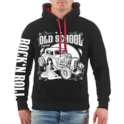 Herren Kapuzenpullover Rockn Roll Rockabilly Oldschool Lifestyle Größe M - 5XL von Life Is Pain