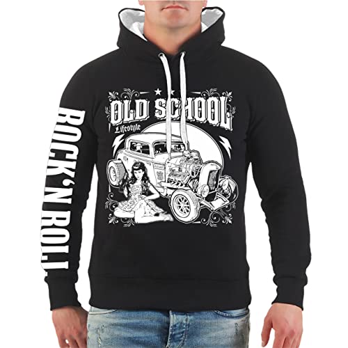 Herren Kapuzenpullover Rockn Roll Rockabilly Oldschool Lifestyle Größe M - 5XL von Life Is Pain