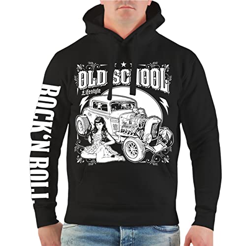 Herren Kapuzenpullover Rockn Roll Rockabilly Oldschool Lifestyle Größe M - 5XL von Life Is Pain