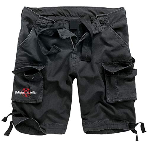 Herren Kurze Armee Hose Religion ist heilbar Short bis 7XL Pentagramm Satan Goth von Life Is Pain
