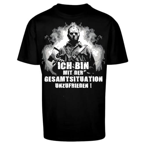 Herren Oversize T-Shirt Ich Bin mit der GESAMTSITUATION unzufrieden S bis 5XL von Life Is Pain