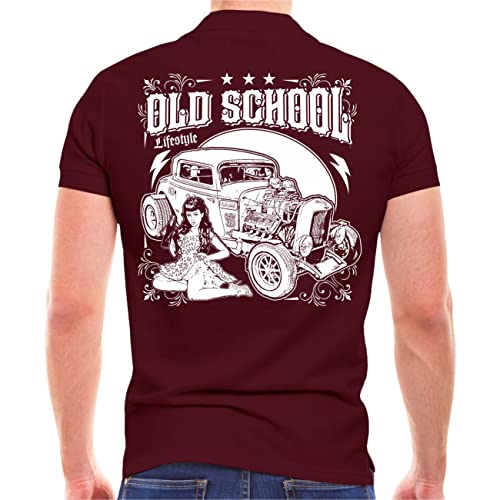 Herren Poloshirt Polohemd Oldschool Lifestyle (mit Rückendruck) Größe M - 5XL von Life Is Pain