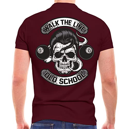Herren Poloshirt Polohemd Rock n Roll Walk The Line (mit Rückendruck) Größe S - 5XL von Life Is Pain