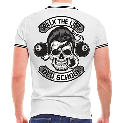 Herren Poloshirt Polohemd Rock n Roll Walk The Line (mit Rückendruck) Größe S - 5XL von Life Is Pain
