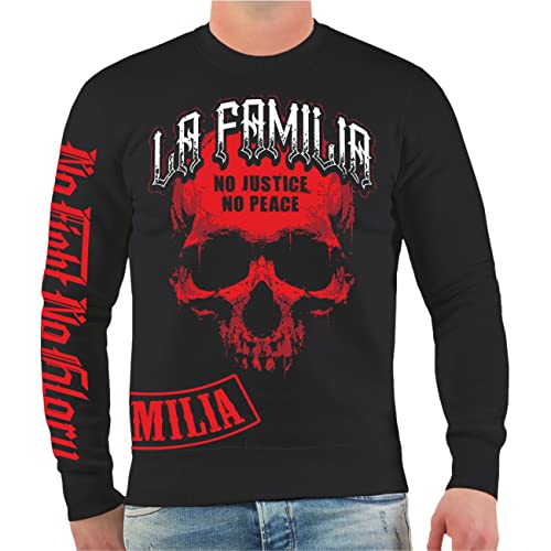 Herren Pullover Sweatshirt La Familia FCK No Justice No Peace Größe M - 4XL von Life Is Pain