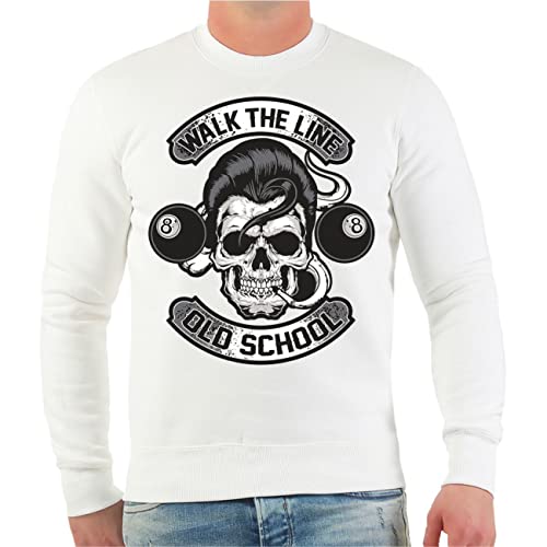 Herren Pullover Sweatshirt Rockn Roll Walk The Line Rockabilly Größe S bis 5XL von Life Is Pain