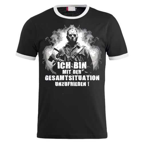 Herren T-Shirt Horror Ich Bin mit der GESAMTSITUATION unzufrieden S bis 8XL Axt Größe S - 5XL von Life Is Pain