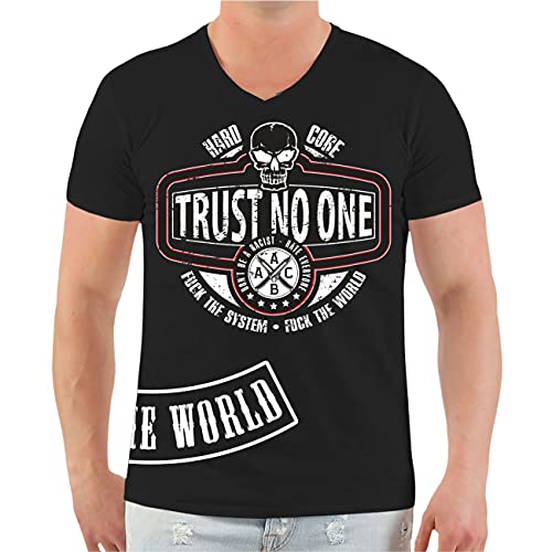 Life Is Pain Herren Tshirt Fuck The World Patch Trust no one Größe S - 5XL von Life Is Pain