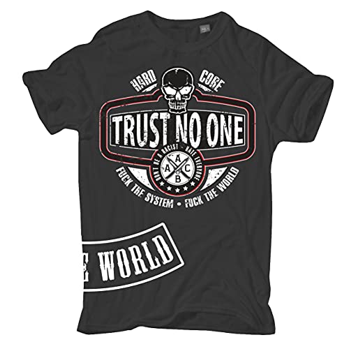 Herren T-Shirt Trust no one Skull FTW Fuck Tattoo Ink Oldschool Hardcore Support Größe S - 5XL von Life Is Pain