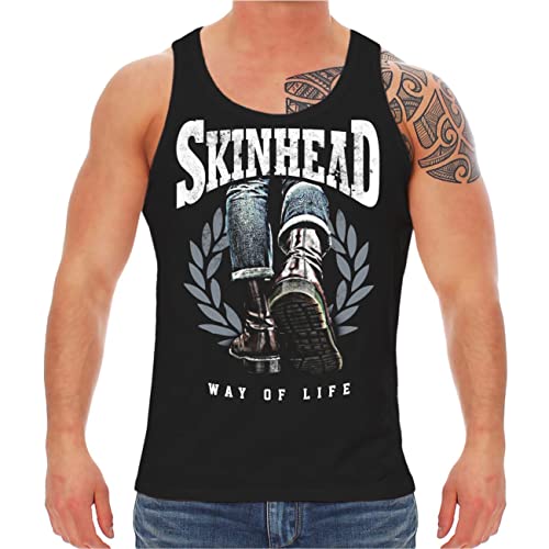 Herren Tank Top Muskelshirt Skinhead Way of Life Boots Motiv von Life Is Pain