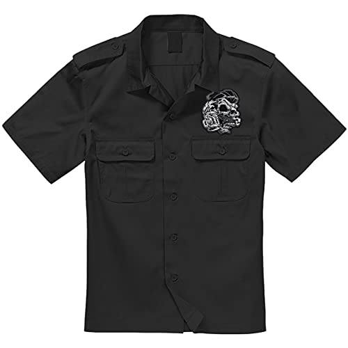 Life Is Pain Armee Hemd Kurzarm Rockn Roll Smoke Drink mit Aufnäher Größe S - 7XL von Life Is Pain