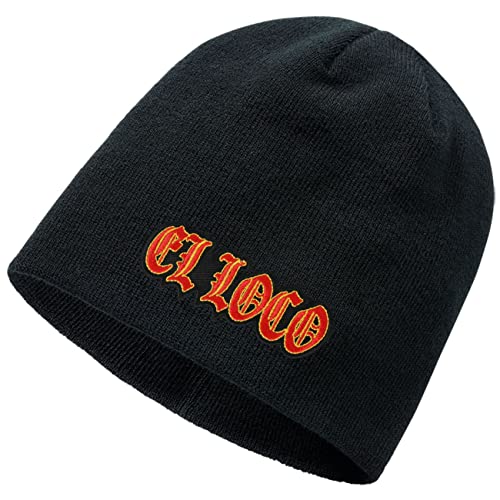 Life Is Pain Herren Männer Beanie mit Aufnäher EL Loco La Familia Support red and Gold Winter von Life Is Pain