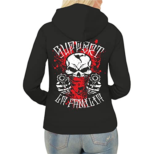 Life Is Pain Frauen Kapuzenjacke Support La Familia FCK (mit Rückendruck) Größe XS - XXL von Life Is Pain