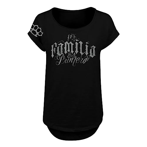 Life Is Pain Frauen Long Slub Tshirt La Familia FCK Mi Familia es Primero en Plata Größe XS - 5XL von Life Is Pain