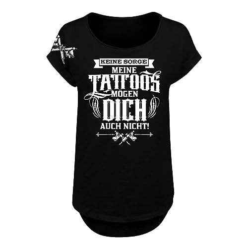 Life Is Pain Frauen Long Slub Tshirt Meine Tattoos mögen Dich auch Nicht Größe XS - 5XL von Life Is Pain
