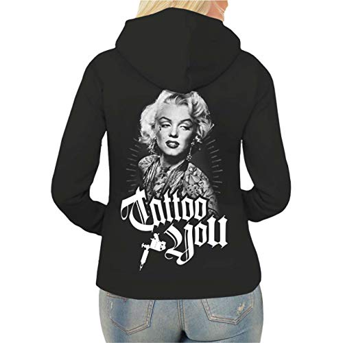 Life Is Pain Frauen und Damen Kapuzenjacke Tattoo You pin up rockn roll (mit Rückendruck) Größe XS - XXL von Life Is Pain