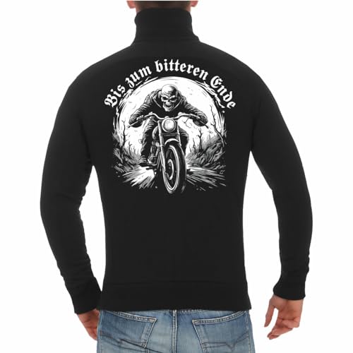 Life Is Pain Herren Jacke Sweatjacke Motorrad Biker Motiv Bis zum bitteren Ende (mit Rückendruck) Größe S - 5XL von Life Is Pain