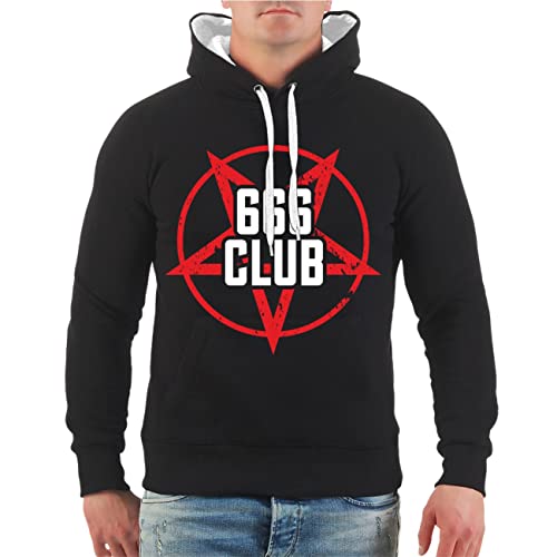 Life Is Pain Herren Kapuzenpullover Hoodie 666 Club mit Rückendruck Made in hell Größe M - 5XL von Life Is Pain