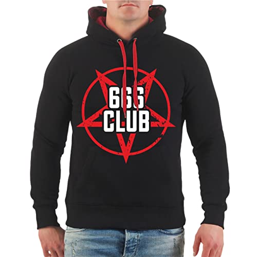 Life Is Pain Herren Kapuzenpullover Hoodie 666 Club mit Rückendruck Made in hell Größe M - 5XL von Life Is Pain
