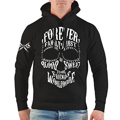 Life Is Pain Herren Kapuzenpullover Hoodie La Familia Face Tattoo Grösse S bis 5XL von Life Is Pain