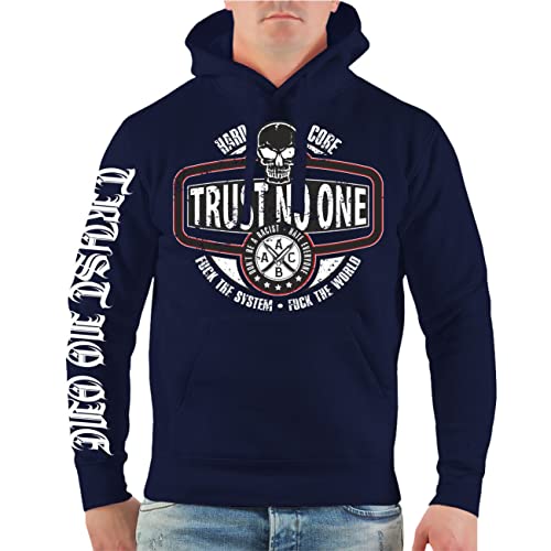 Life Is Pain Herren Kapuzenpullover Trust no one mit Seiten Patch von Life Is Pain