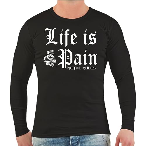 Life Is Pain Herren Longsleeve Langarmshirt Metal Hand Größe M - 3XL von Life Is Pain