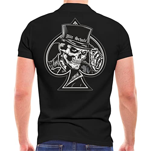 Life Is Pain Herren Poloshirt Polohemd Alte Schule Rockn Roll Totenkopf Motiv Größe S bis 5XL von Life Is Pain