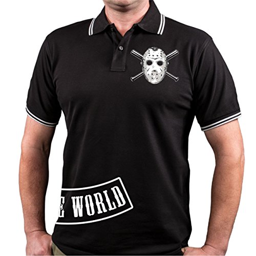 Life Is Pain Herren Poloshirt Polohemd Fuck The World In jeder Sprache (mit Rückendruck) von Life Is Pain